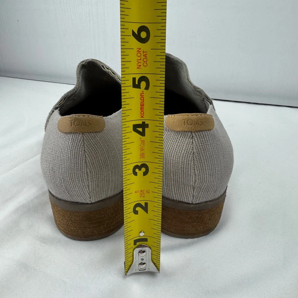TOMS Women's Gray Suede Textile Block Heel Loafers Casual Office Shoes Size 12‎
